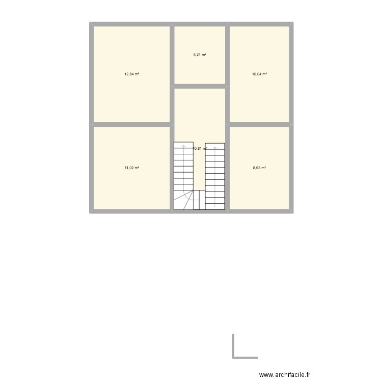 Maison Nsud. Plan de 6 pièces et 59 m2