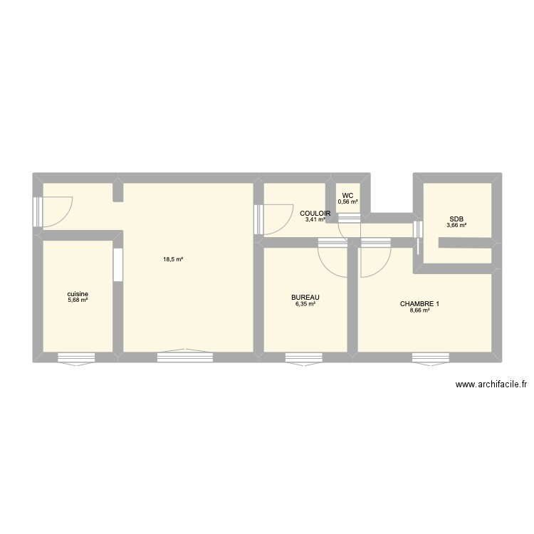 maison Vanves. Plan de 7 pièces et 47 m2