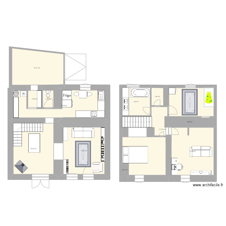 Test 2. Plan de 12 pièces et 134 m2