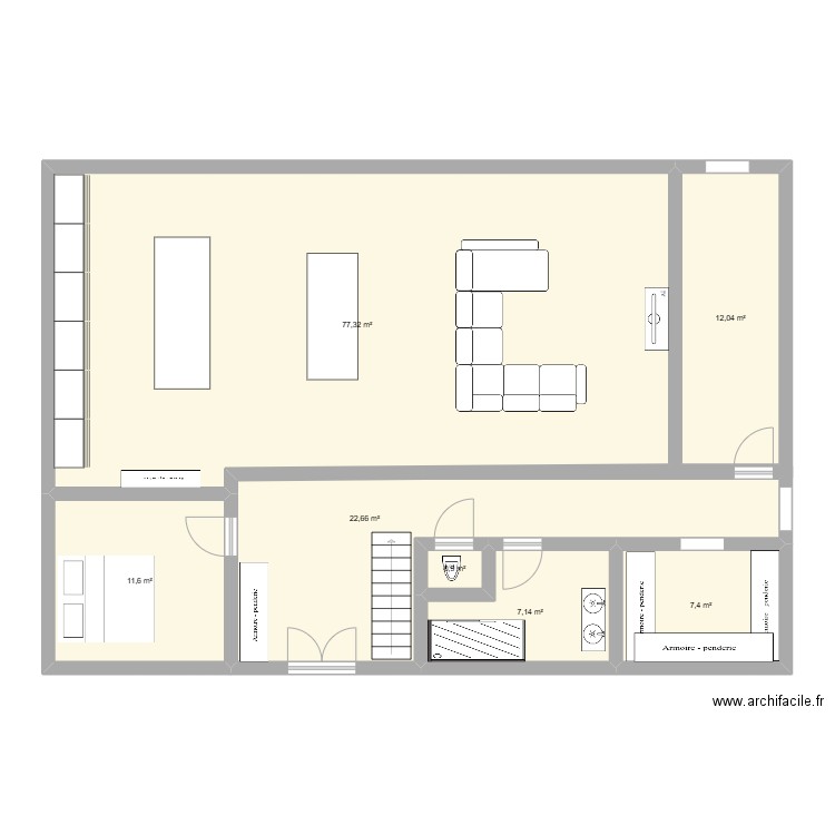 version 3. Plan de 7 pièces et 139 m2