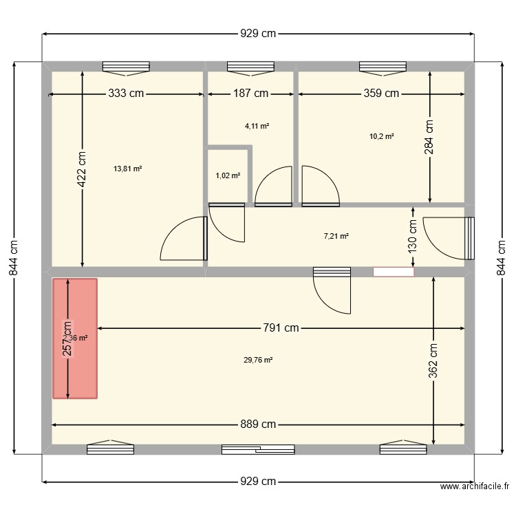 2024-09-11-MAISON DAVID REZ DE CHAUSSEE-ESCALIER DROIT. Plan de 7 pièces et 71 m2