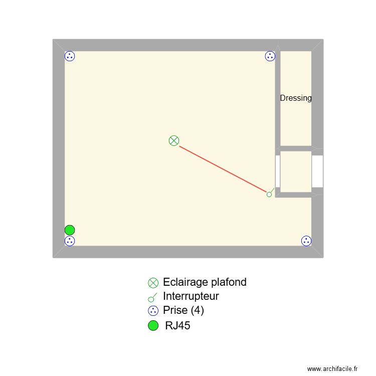 RASSE CHBRE 1. Plan de 3 pièces et 23 m2