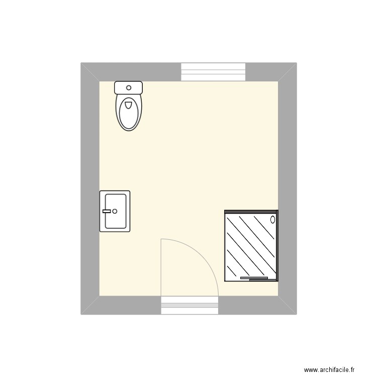 SDB HARRER. Plan de 1 pièce et 8 m2