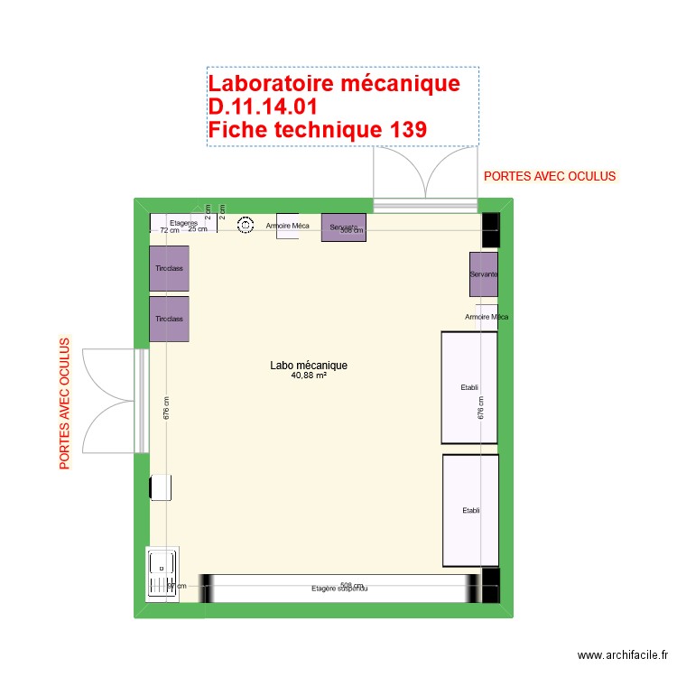 Fiche 139_labos mecanique V4. Plan de 1 pièce et 41 m2