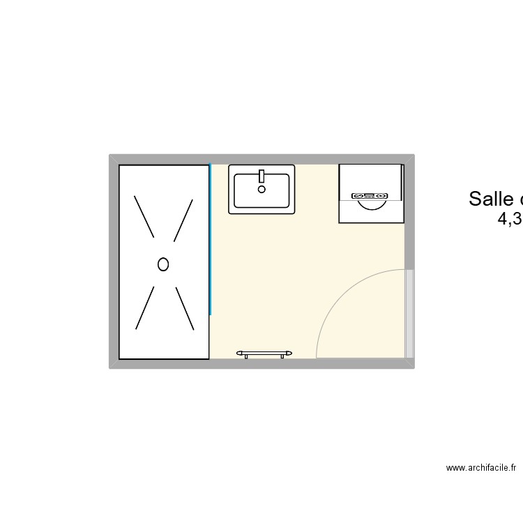 Julian Sdb. Plan de 1 pièce et 4 m2