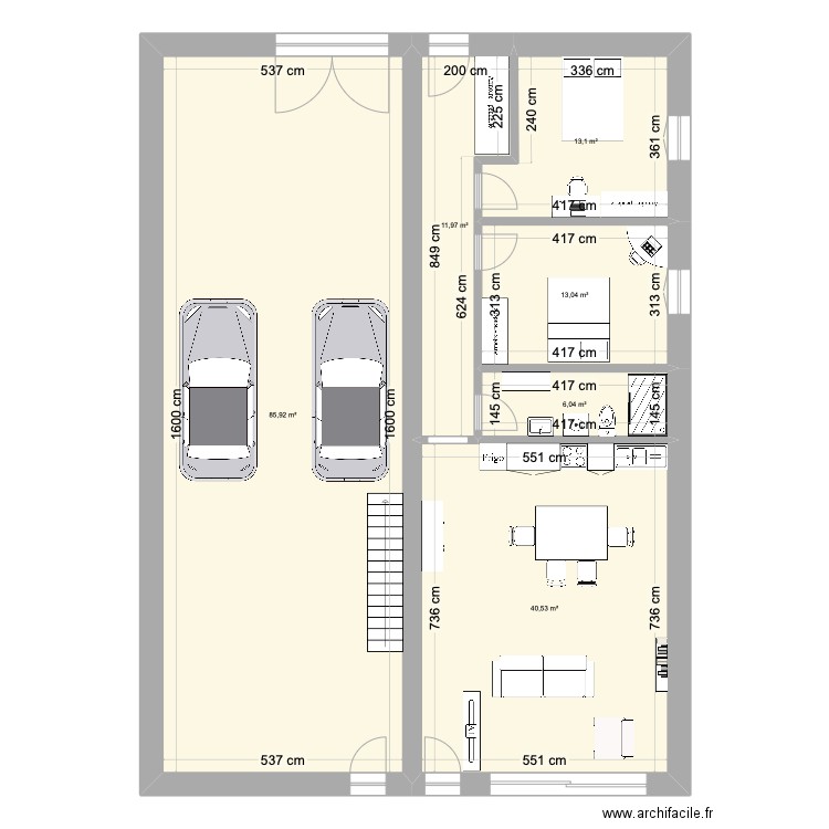 Grange Villars. Plan de 17 pièces et 338 m2