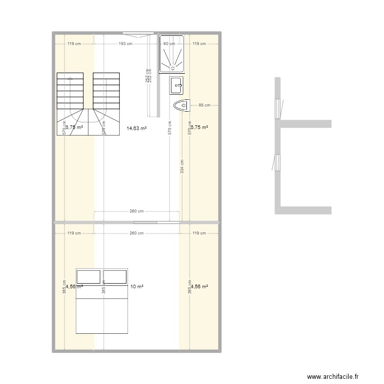 PL1. Plan de 6 pièces et 47 m2