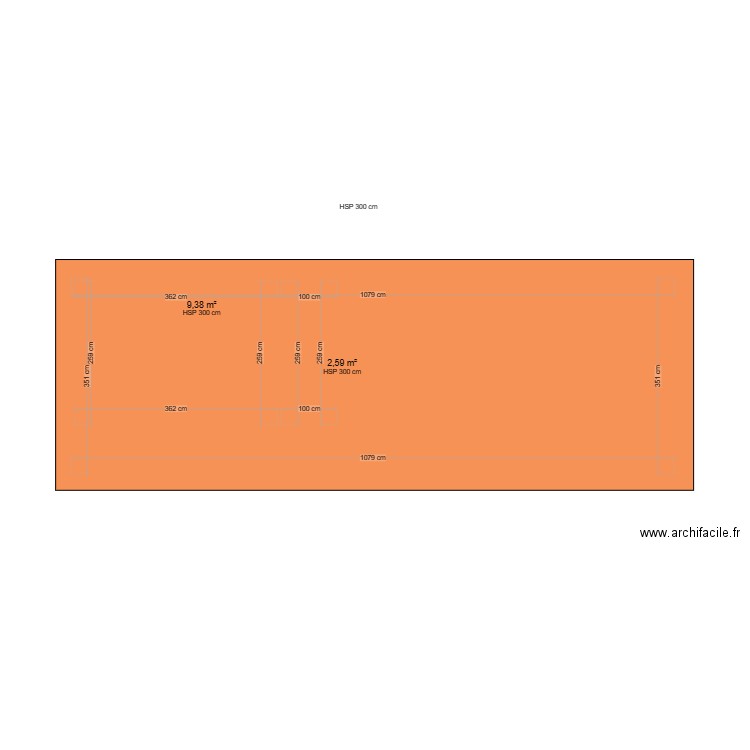 DP DEPENDNCE. Plan de 3 pièces et 50 m2