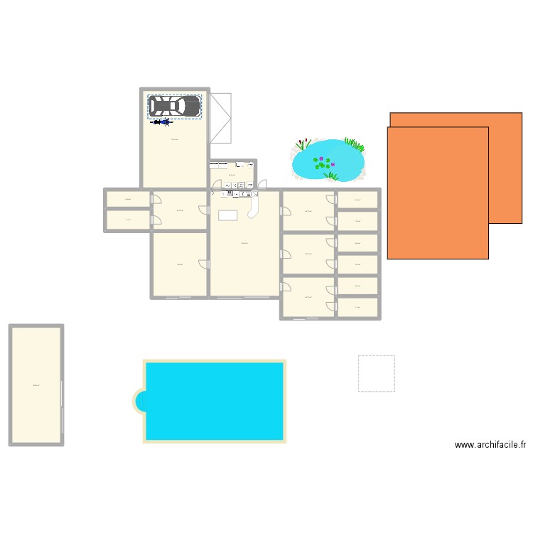 projet 1. Plan de 17 pièces et 344 m2