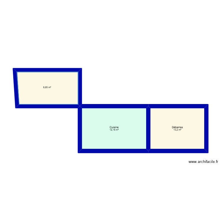 Maison. Plan de 3 pièces et 31 m2