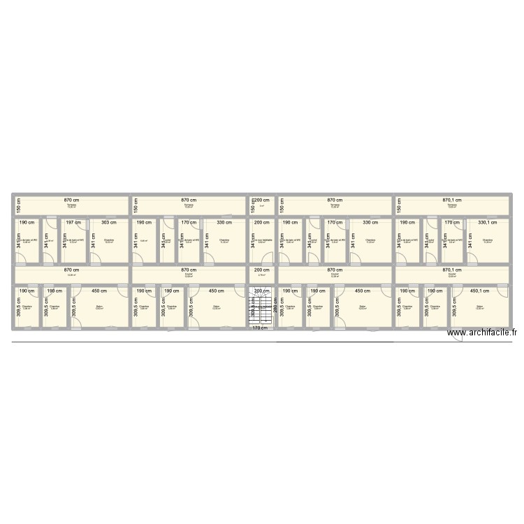 PLAN FMTRR. Plan de 40 pièces et 333 m2