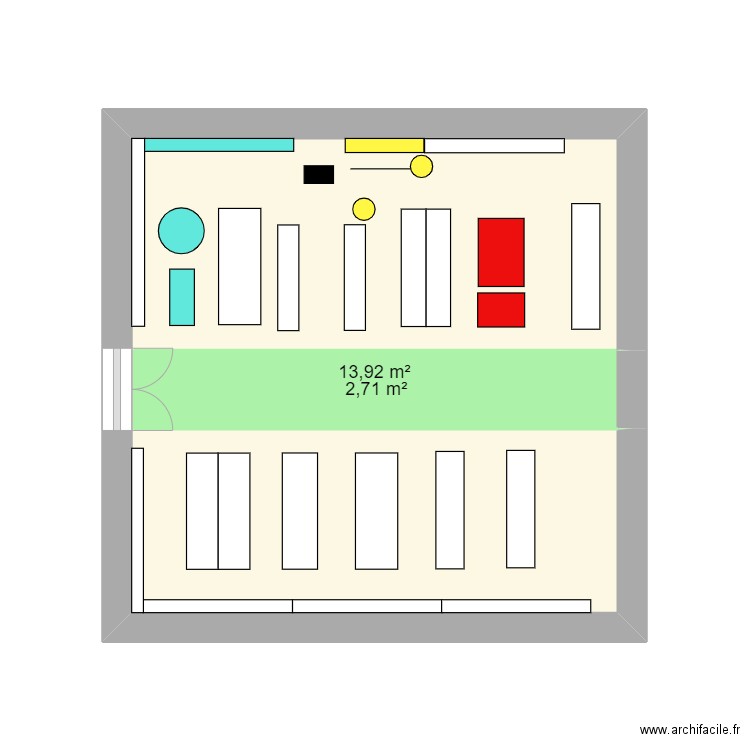 gamm vert . Plan de 2 pièces et 17 m2