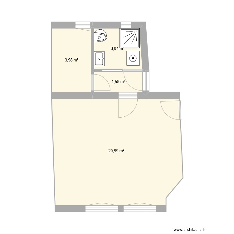 meaux . Plan de 4 pièces et 30 m2