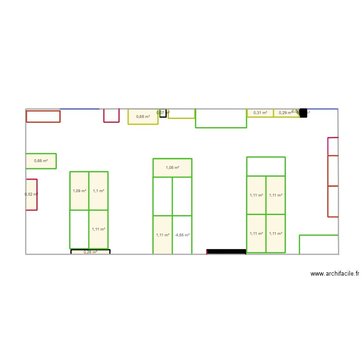 salle electronique. Plan de 20 pièces et 14 m2