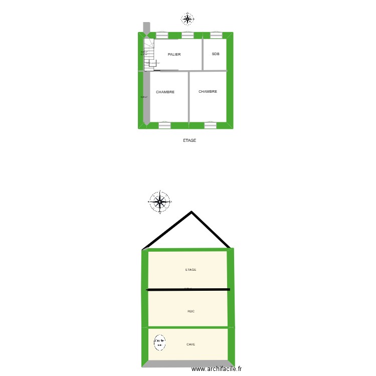 BERTHON David. Plan de 8 pièces et 122 m2