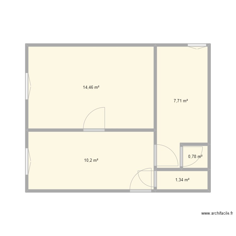 LHI KEMMAR MOUDJADJI. Plan de 5 pièces et 34 m2