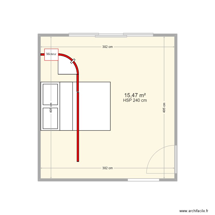 PEREZ BENOIT. Plan de 1 pièce et 15 m2