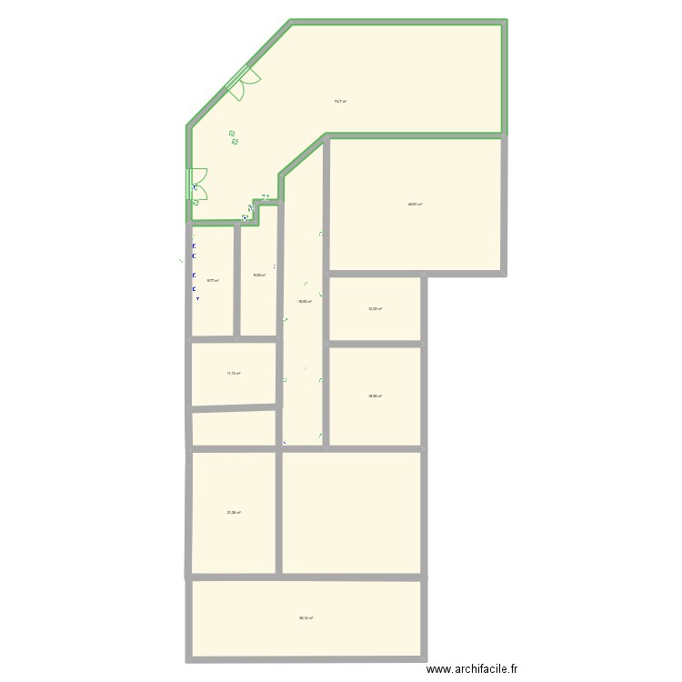 villa de DUPRE. Plan de 10 pièces et 264 m2