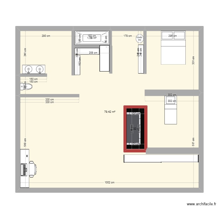 jano. Plan de 3 pièces et 88 m2