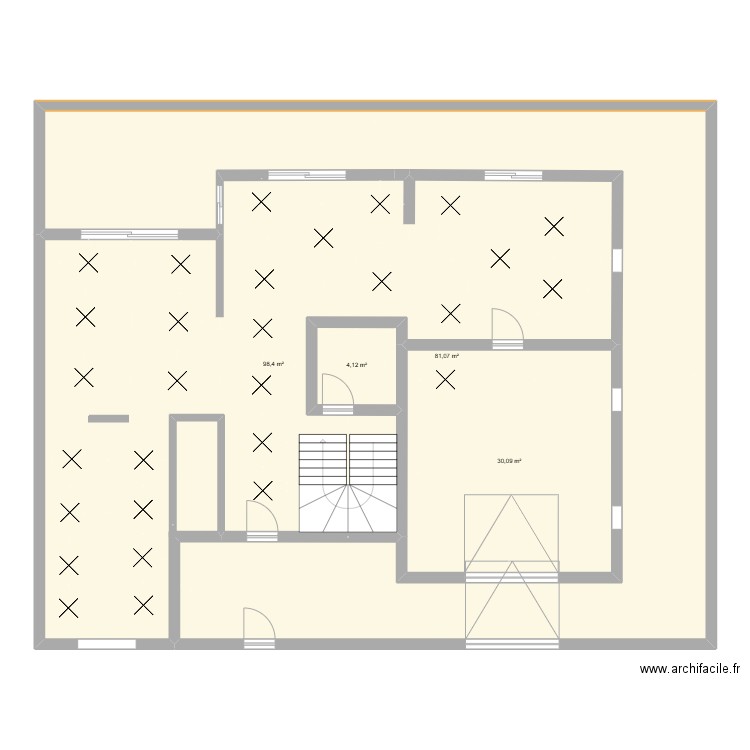 BTP F23B. Plan de 4 pièces et 214 m2