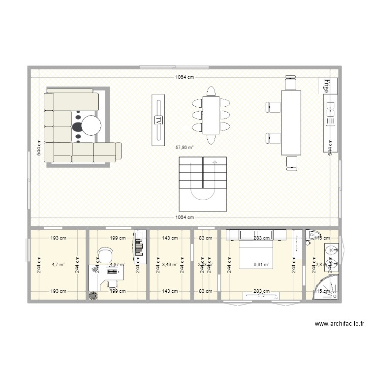 Home fab. Plan de 7 pièces et 83 m2