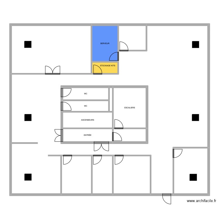 bureau. Plan de 16 pièces et 333 m2