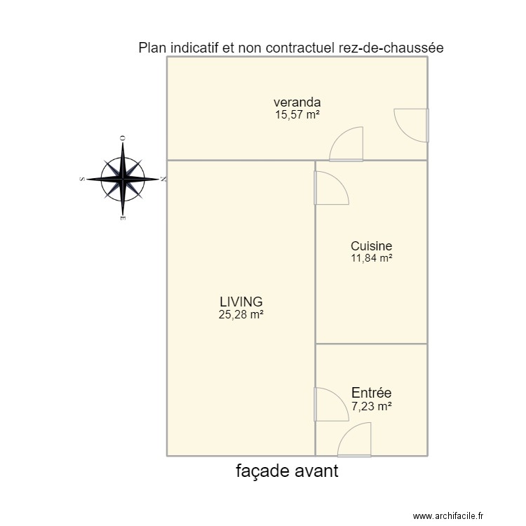 cds. Plan de 4 pièces et 60 m2