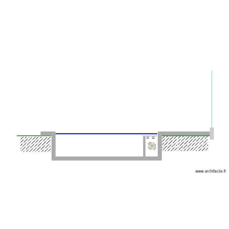 Coupe piscine. Plan de 0 pièce et 0 m2