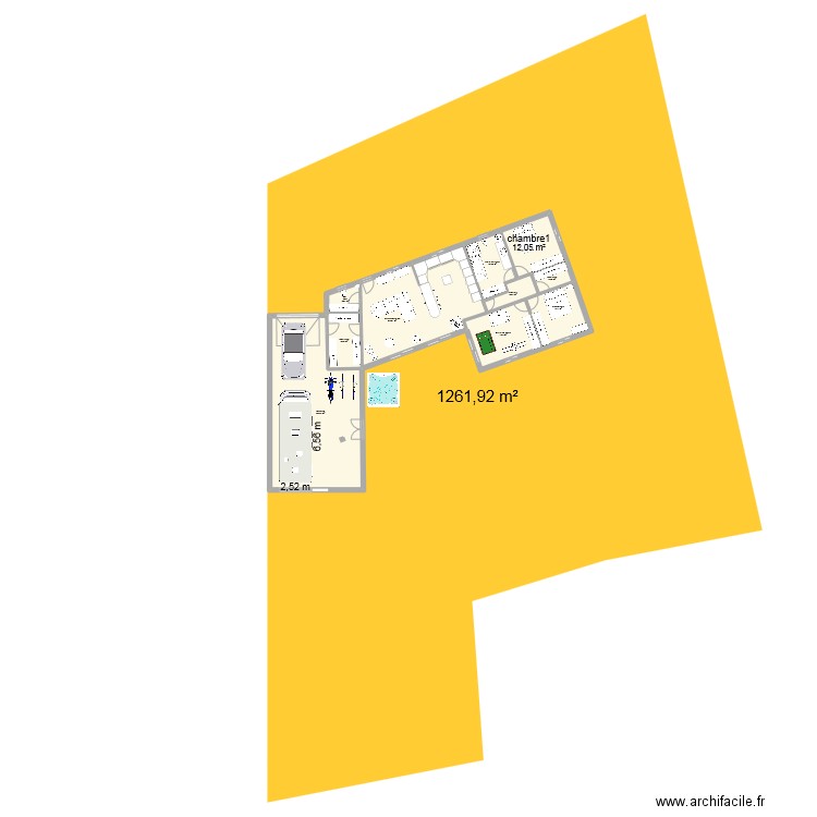 implantation 2. Plan de 10 pièces et 183 m2