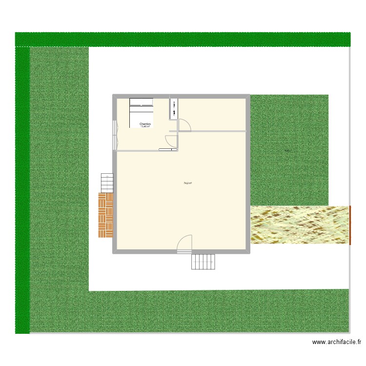 maison. Plan de 2 pièces et 88 m2