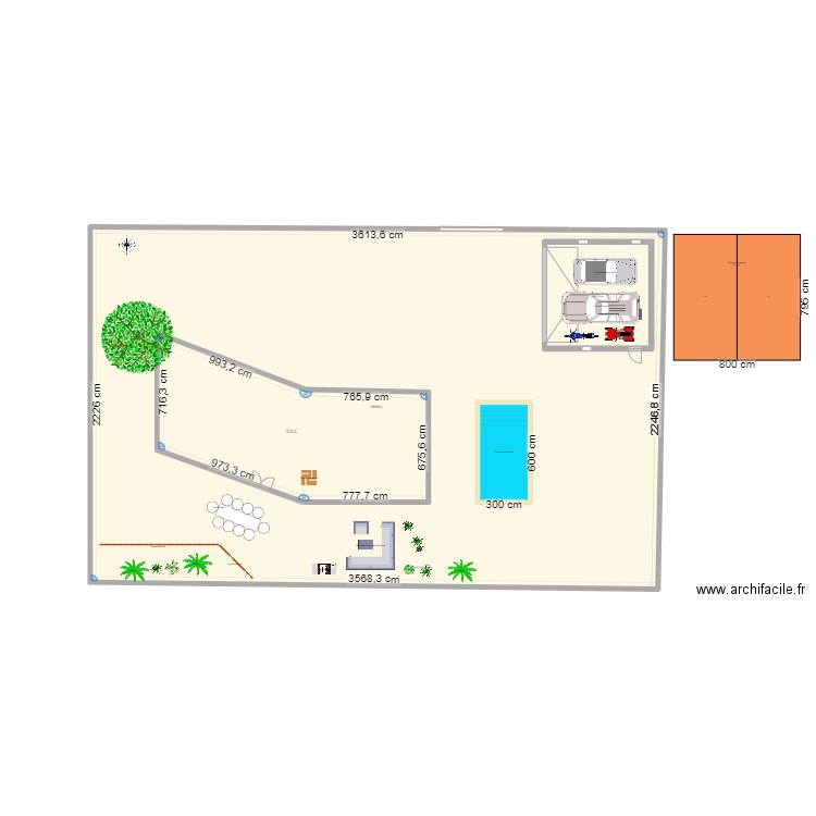 AMENAGEMENT EXTERIEUR DAR. Plan de 3 pièces et 963 m2