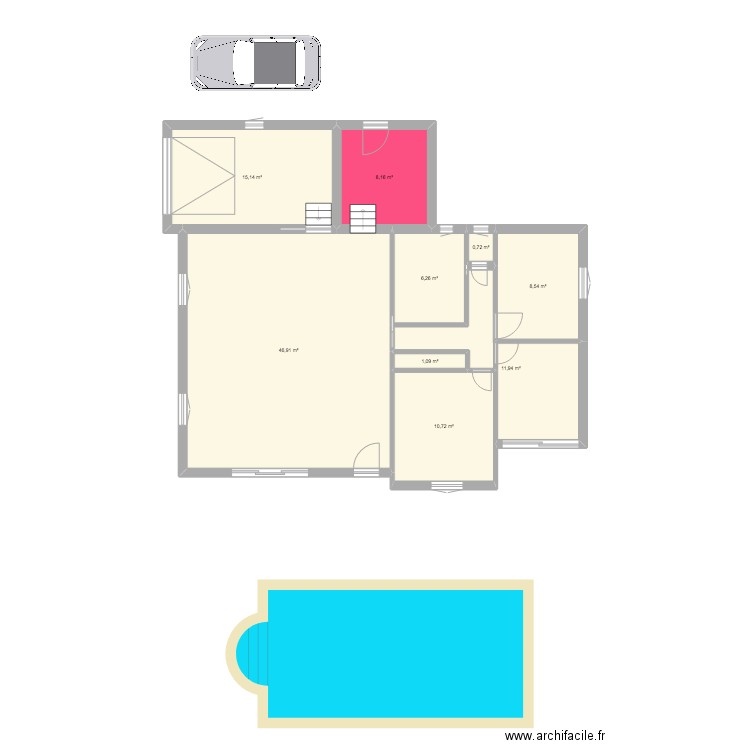 maison. Plan de 9 pièces et 109 m2