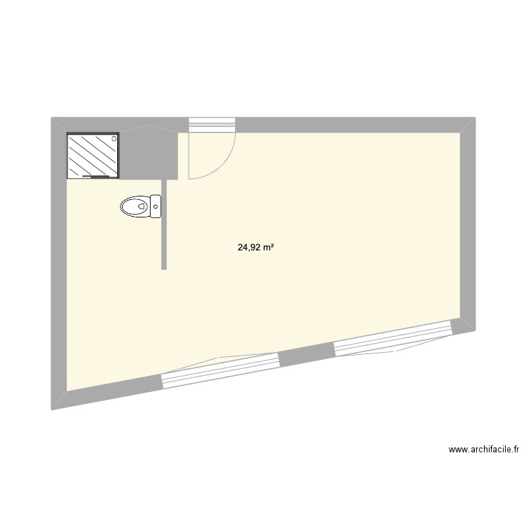 Plan souhaité. Plan de 1 pièce et 25 m2