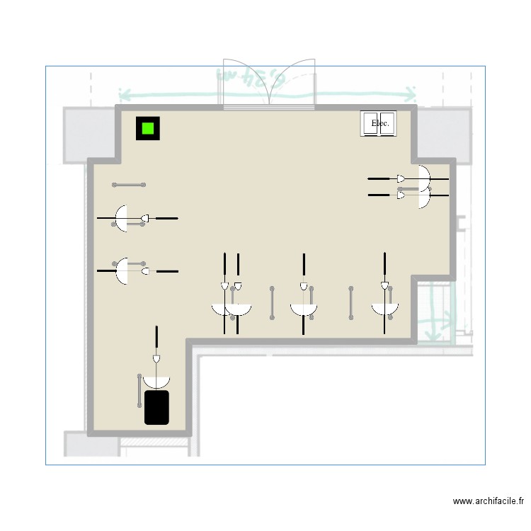 BETC OUEST. Plan de 1 pièce et 40 m2