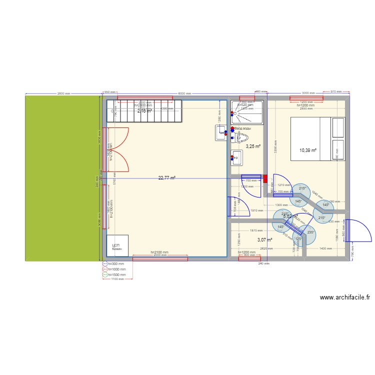 ЕБ 8 гхвс. Plan de 12 pièces et 95 m2