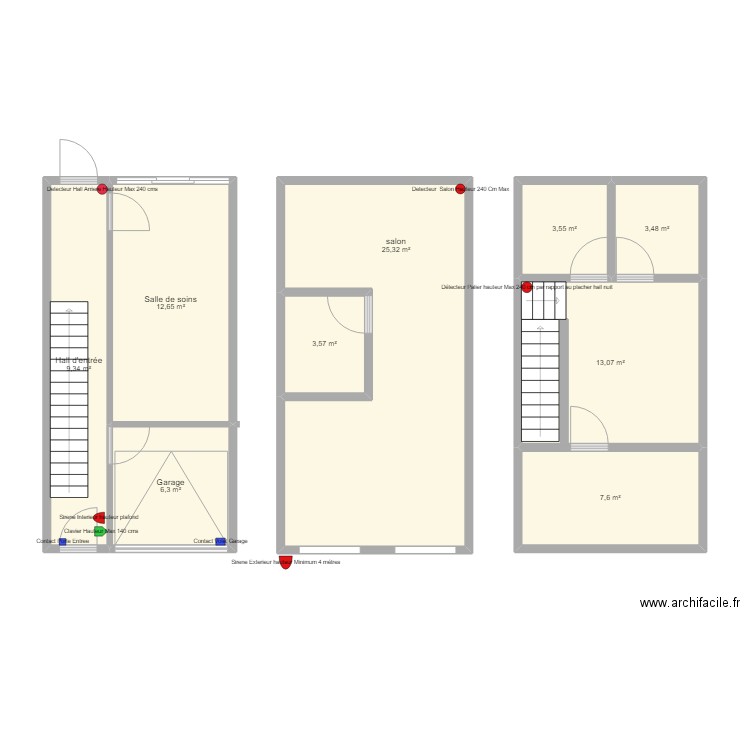 Naima. Plan de 9 pièces et 85 m2