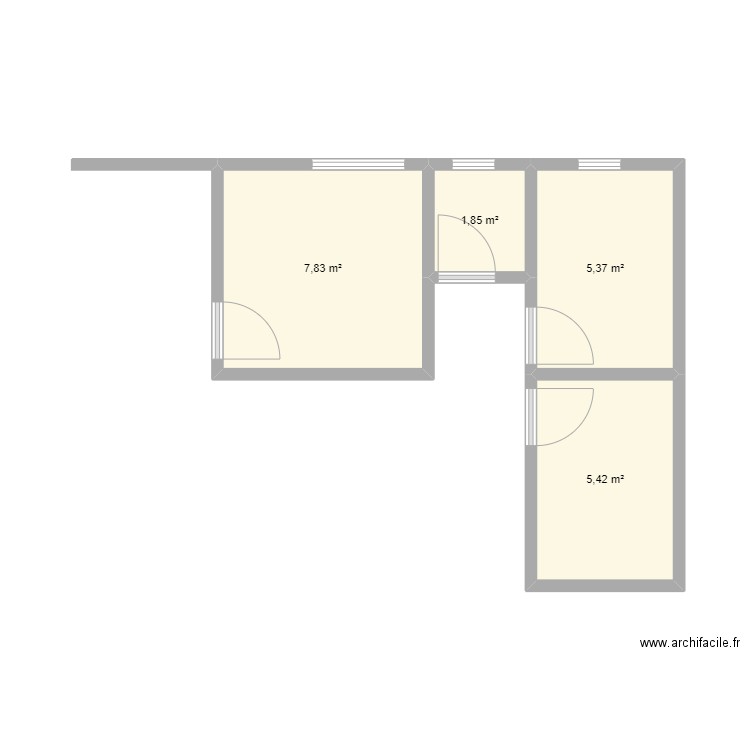 ozier. Plan de 4 pièces et 20 m2