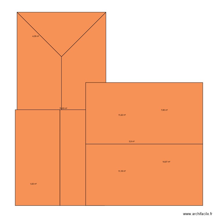 v3dd. Plan de 8 pièces et 131 m2