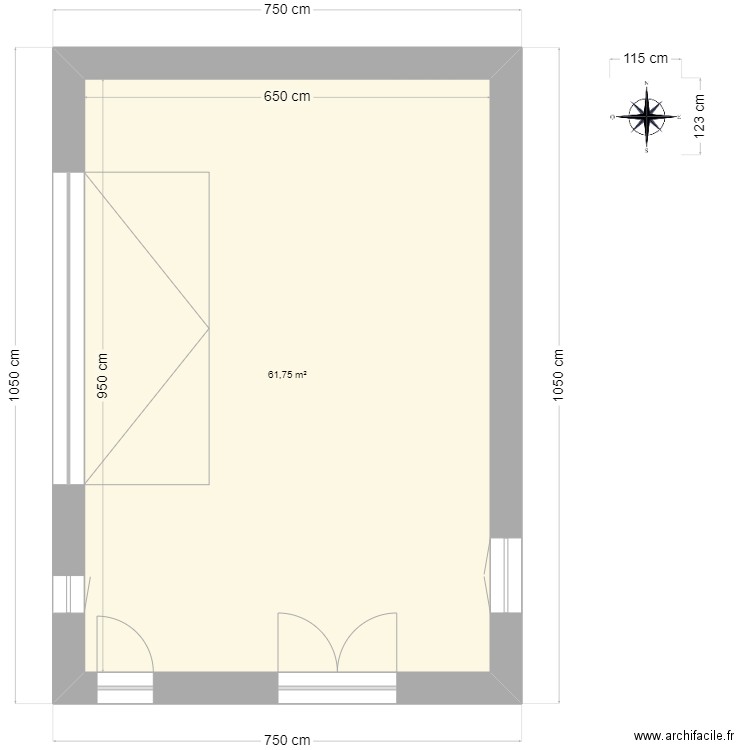 GARAGE LESCURE. Plan de 1 pièce et 62 m2