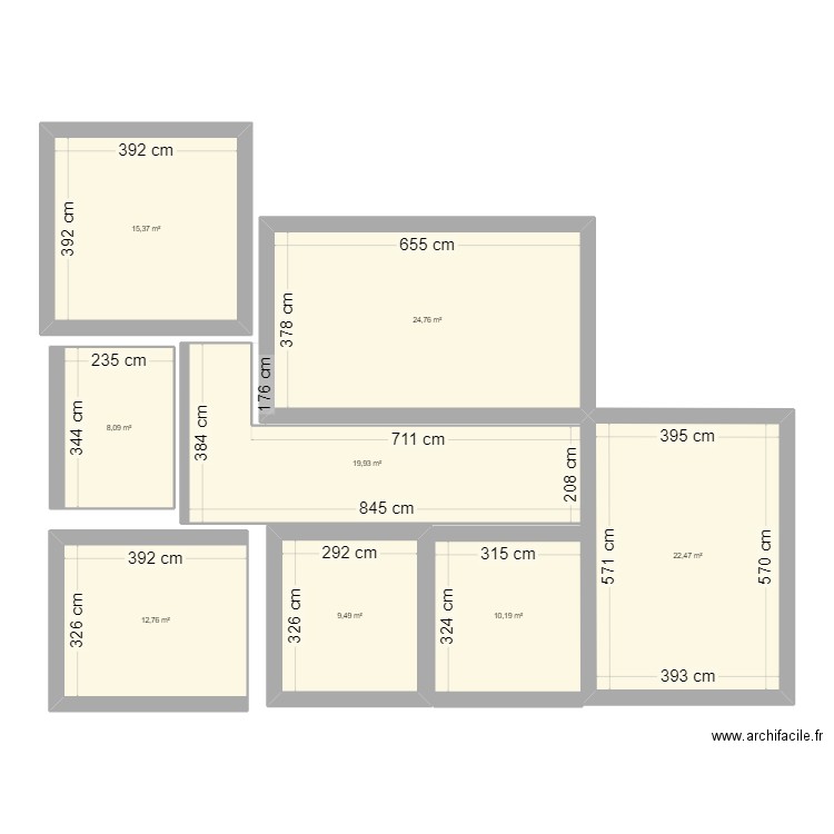 maison2. Plan de 8 pièces et 123 m2