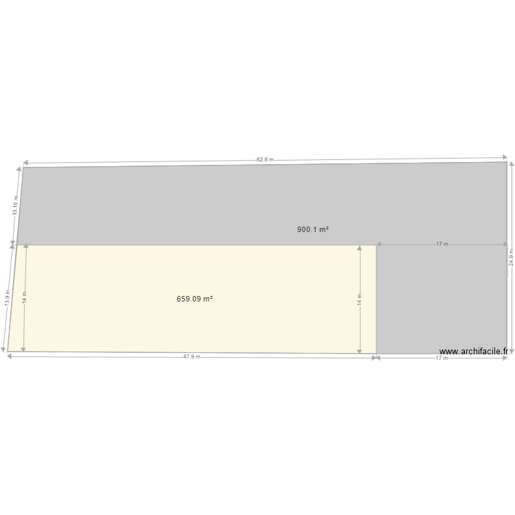 terrain divise14. Plan de 2 pièces et 1559 m2