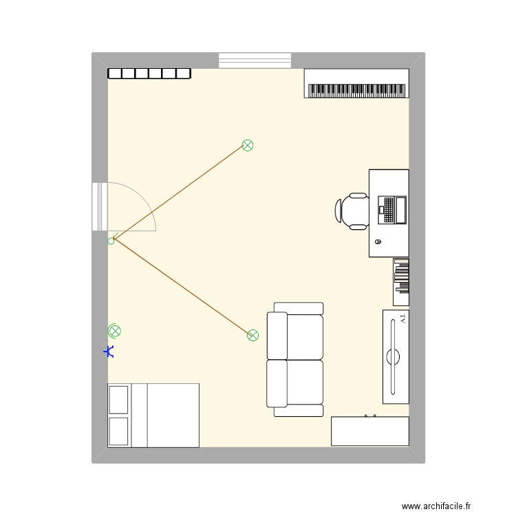 JUAN. Plan de 1 pièce et 31 m2