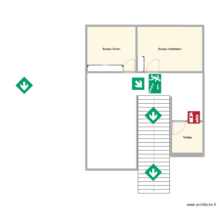 Plan Futu étage. Plan de 3 pièces et 25 m2