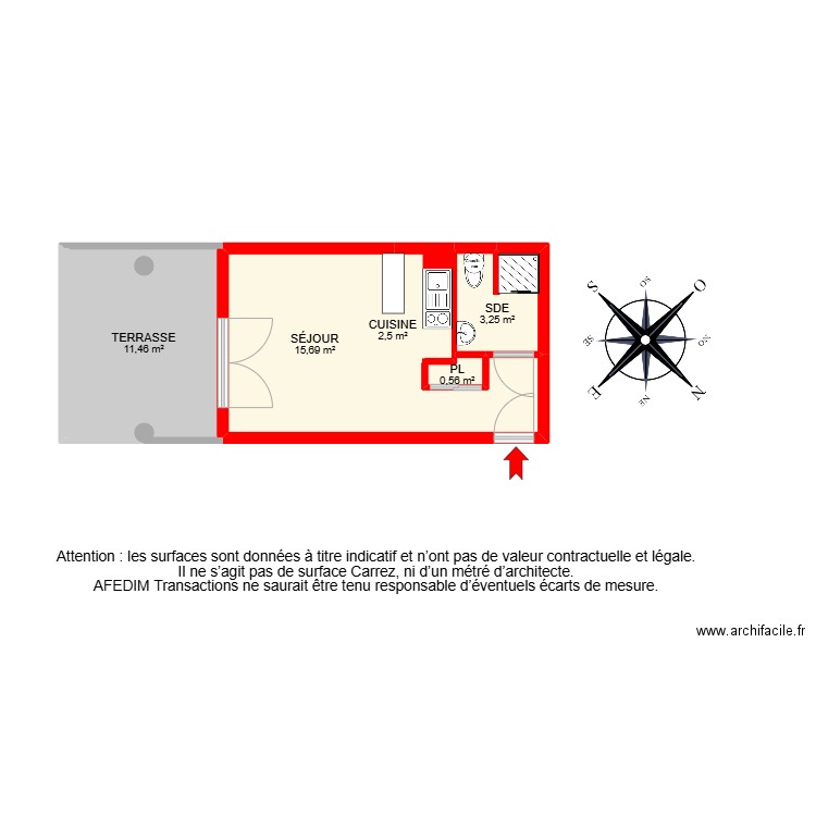 BI26651 -. Plan de 6 pièces et 45 m2