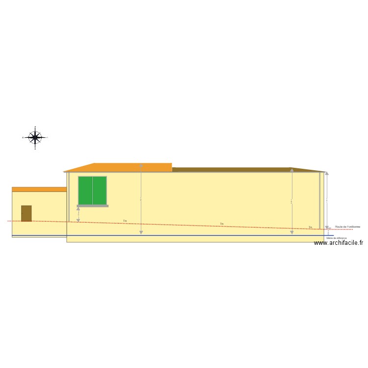 Facadde Ouest. Plan de 0 pièce et 0 m2