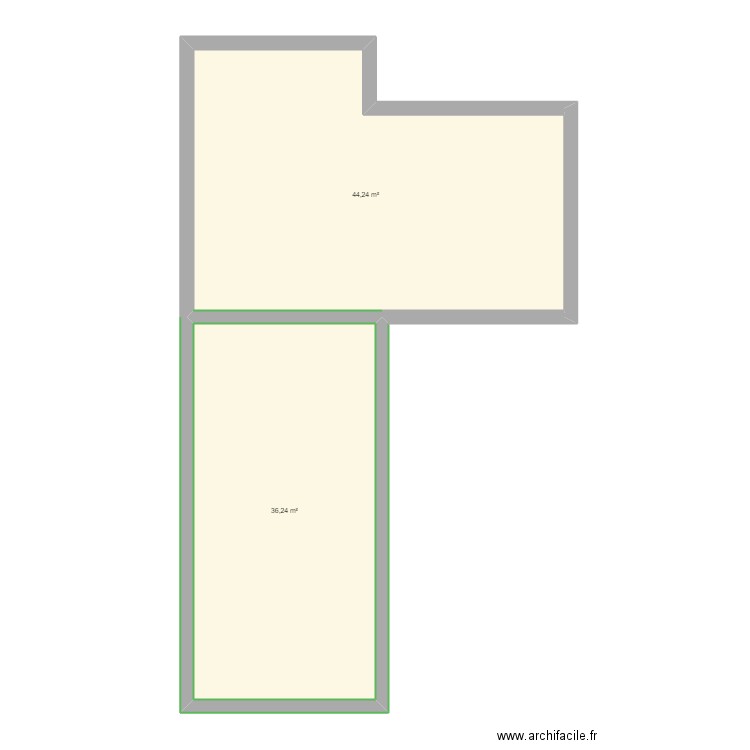 St Georeges. Plan de 2 pièces et 80 m2