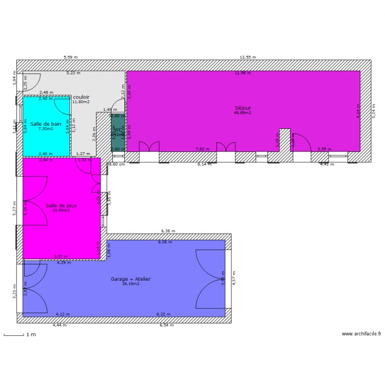 maison U. Plan de 0 pièce et 0 m2