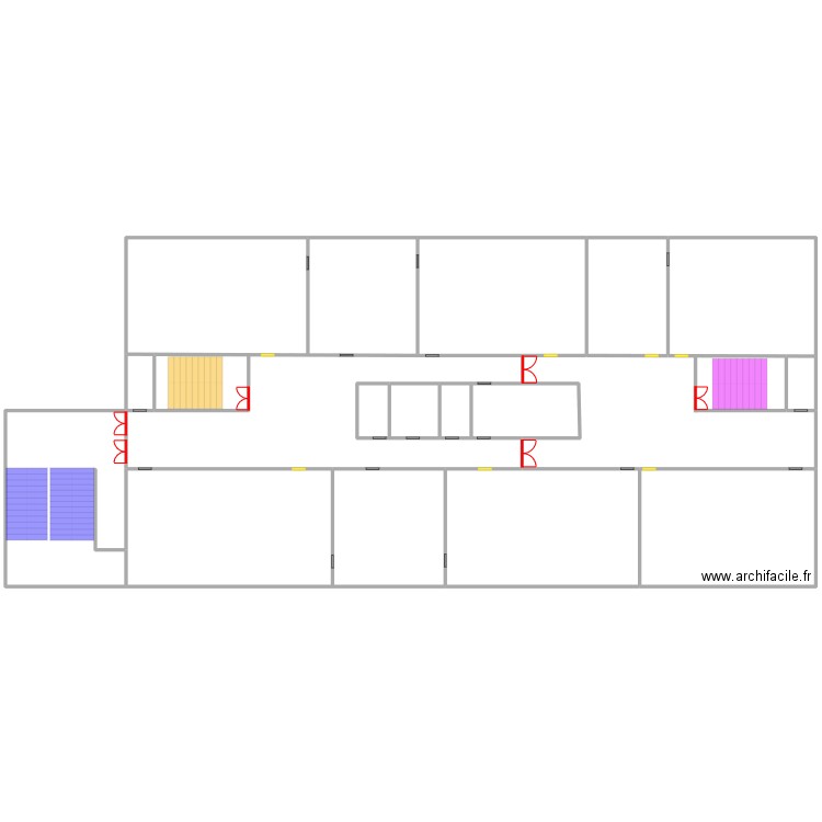 Etage2. Plan de 15 pièces et 7606 m2