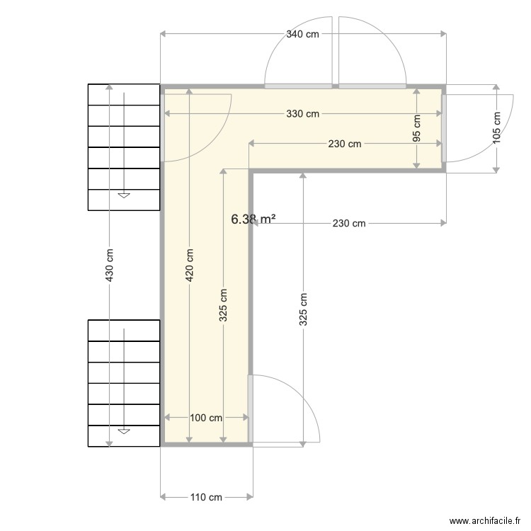 20200430 Projet VANDENBRUSSCHE Couloir étage. Plan de 0 pièce et 0 m2