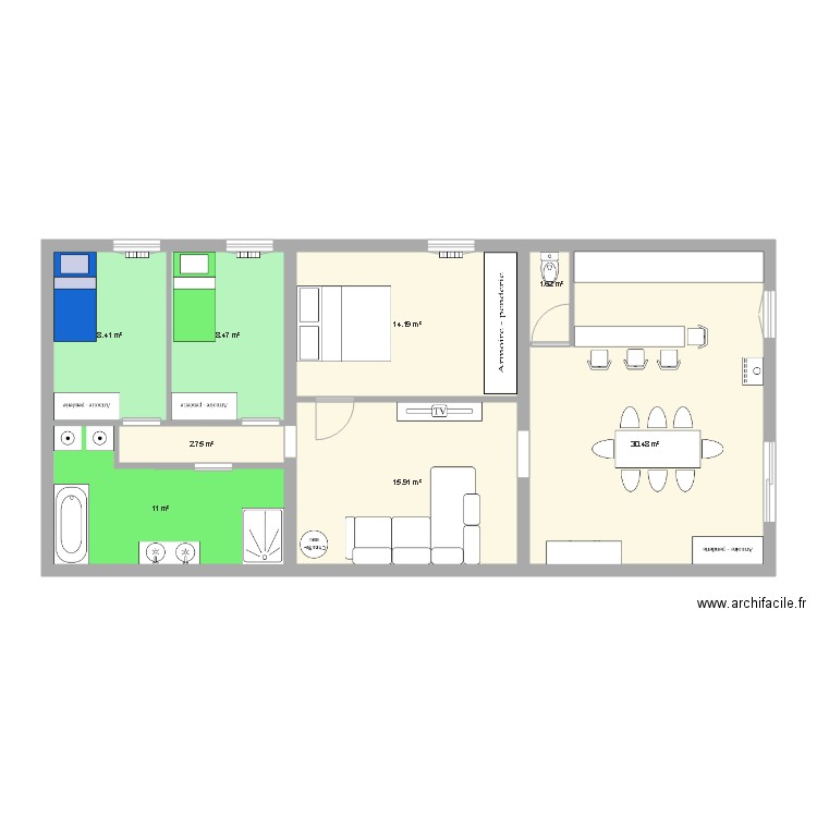 plan agrandisement 1. Plan de 0 pièce et 0 m2